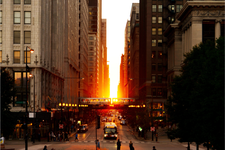 Chicago’s Skyscraper Sunset Phenomenon Peaks This Week, Here’s Where to See It